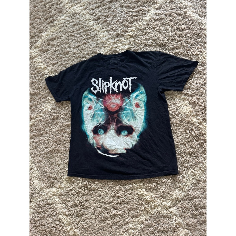 Slipknot Mens Graphic T-Shirt Black Short Sleeve Mask Print Large